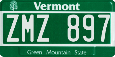 VT license plate ZMZ897