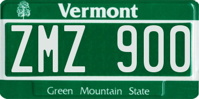 VT license plate ZMZ900