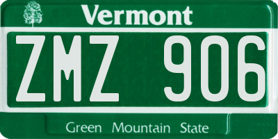 VT license plate ZMZ906