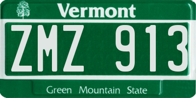 VT license plate ZMZ913