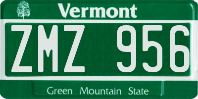 VT license plate ZMZ956
