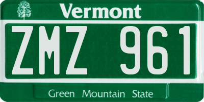 VT license plate ZMZ961