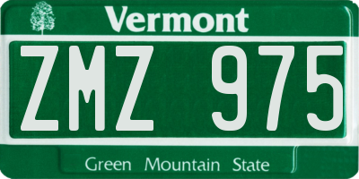 VT license plate ZMZ975