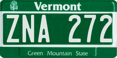 VT license plate ZNA272
