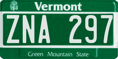 VT license plate ZNA297