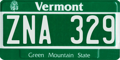 VT license plate ZNA329