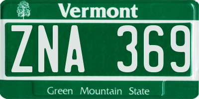 VT license plate ZNA369