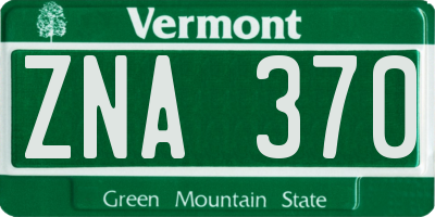 VT license plate ZNA370