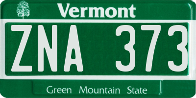 VT license plate ZNA373