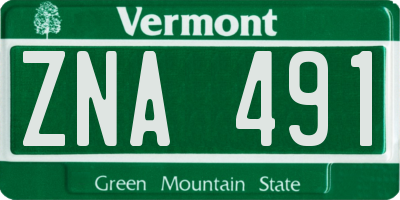 VT license plate ZNA491