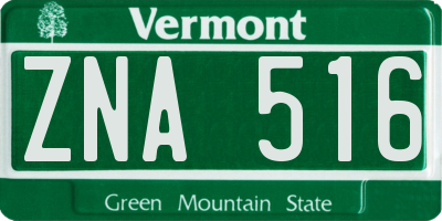 VT license plate ZNA516