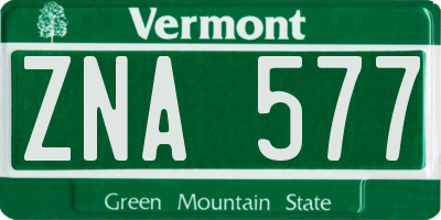 VT license plate ZNA577