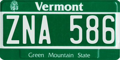 VT license plate ZNA586