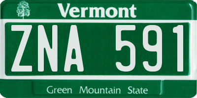 VT license plate ZNA591