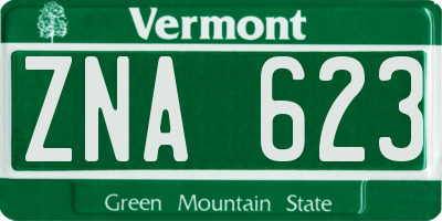 VT license plate ZNA623