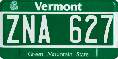 VT license plate ZNA627