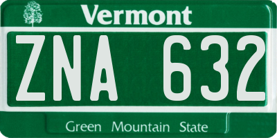 VT license plate ZNA632