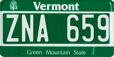 VT license plate ZNA659