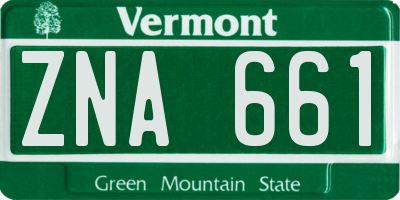 VT license plate ZNA661