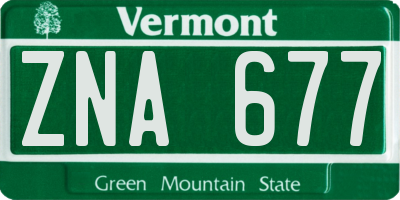 VT license plate ZNA677