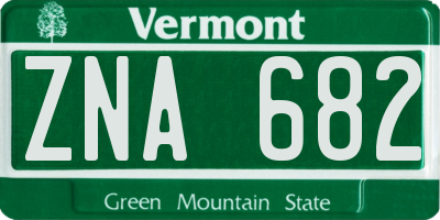 VT license plate ZNA682