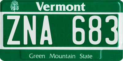 VT license plate ZNA683