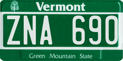 VT license plate ZNA690