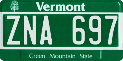 VT license plate ZNA697