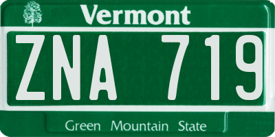 VT license plate ZNA719