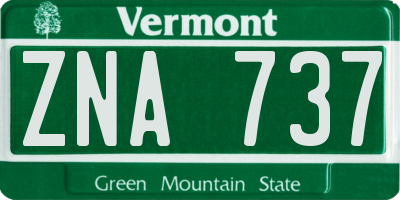 VT license plate ZNA737