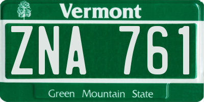 VT license plate ZNA761