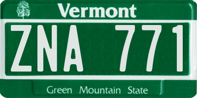 VT license plate ZNA771