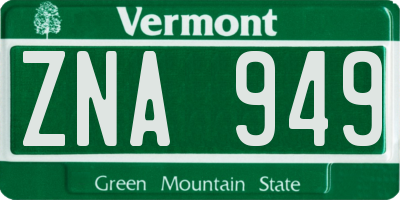 VT license plate ZNA949