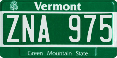 VT license plate ZNA975