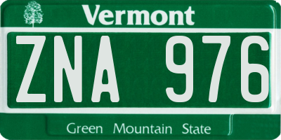 VT license plate ZNA976