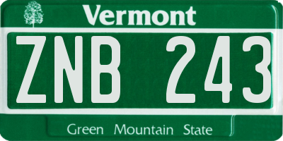VT license plate ZNB243
