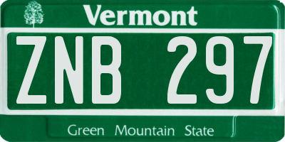 VT license plate ZNB297