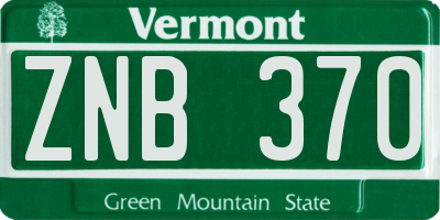 VT license plate ZNB370
