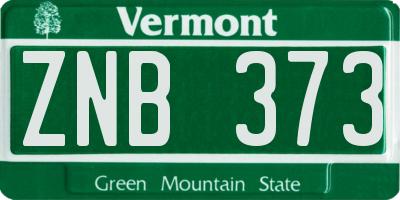 VT license plate ZNB373