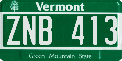 VT license plate ZNB413