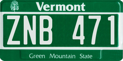 VT license plate ZNB471