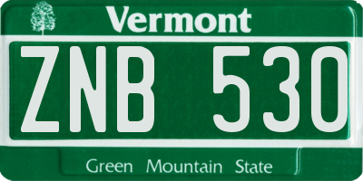 VT license plate ZNB530
