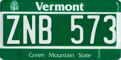 VT license plate ZNB573