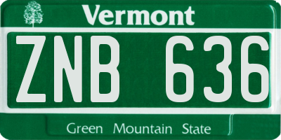 VT license plate ZNB636