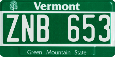VT license plate ZNB653