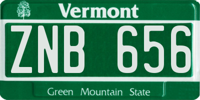 VT license plate ZNB656