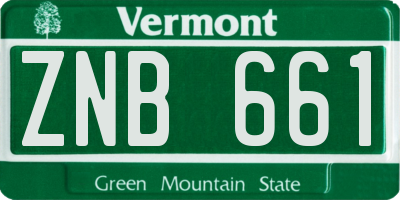 VT license plate ZNB661
