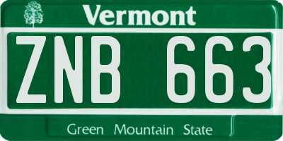 VT license plate ZNB663