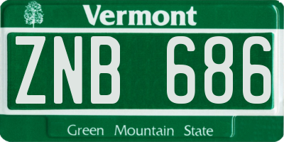 VT license plate ZNB686
