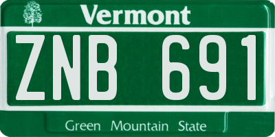 VT license plate ZNB691